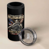 Full Steam Ahead Patriotic Bald Eagle 4 in 1 Can Cooler Tumbler Vintage Stainless American Spirit Steam Locomotive Heritage