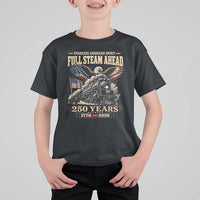 Full Steam Ahead Patriotic Bald Eagle T Shirt For Kid Vintage Stainless American Spirit Steam Locomotive Heritage