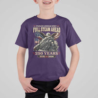 Full Steam Ahead Patriotic Bald Eagle T Shirt For Kid Vintage Stainless American Spirit Steam Locomotive Heritage