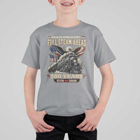 Full Steam Ahead Patriotic Bald Eagle T Shirt For Kid Vintage Stainless American Spirit Steam Locomotive Heritage