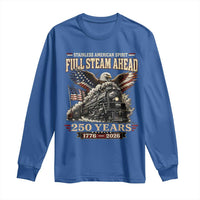 Full Steam Ahead Patriotic Bald Eagle Long Sleeve Shirt Vintage Stainless American Spirit Steam Locomotive Heritage