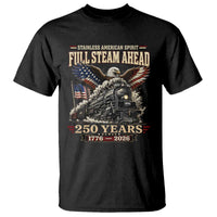 Full Steam Ahead Patriotic Bald Eagle T Shirt Vintage Stainless American Spirit Steam Locomotive Heritage