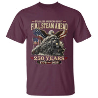 Full Steam Ahead Patriotic Bald Eagle T Shirt Vintage Stainless American Spirit Steam Locomotive Heritage