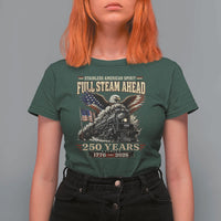 Full Steam Ahead Patriotic Bald Eagle T Shirt For Women Vintage Stainless American Spirit Steam Locomotive Heritage