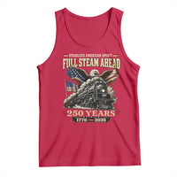 Full Steam Ahead Patriotic Bald Eagle Tank Top Vintage Stainless American Spirit Steam Locomotive Heritage