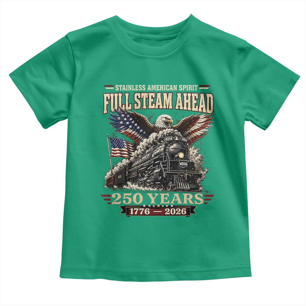 Full Steam Ahead Patriotic Bald Eagle Toddler T Shirt Vintage Stainless American Spirit Steam Locomotive Heritage