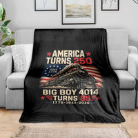 America Turns 250 Steam Locomotive Turns 85 Throw Blanket Vintage Railroad Steam Engine 85th USA 250th Anniversary