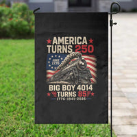 America Turns 250 Steam Locomotive Turns 85 Garden Flag Vintage Railroad Steam Engine 85th USA 250th Anniversary