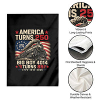 America Turns 250 Steam Locomotive Turns 85 Garden Flag Vintage Railroad Steam Engine 85th USA 250th Anniversary