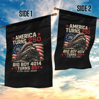 America Turns 250 Steam Locomotive Turns 85 Garden Flag Vintage Railroad Steam Engine 85th USA 250th Anniversary