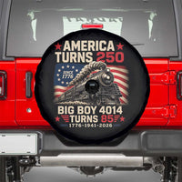 America Turns 250 Steam Locomotive Turns 85 Spare Tire Cover Vintage Railroad Steam Engine 85th USA 250th Anniversary