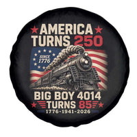America Turns 250 Steam Locomotive Turns 85 Spare Tire Cover Vintage Railroad Steam Engine 85th USA 250th Anniversary