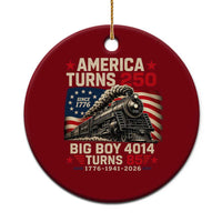 America Turns 250 Steam Locomotive Turns 85 Ceramic Ornament Vintage Railroad Steam Engine 85th USA 250th Anniversary