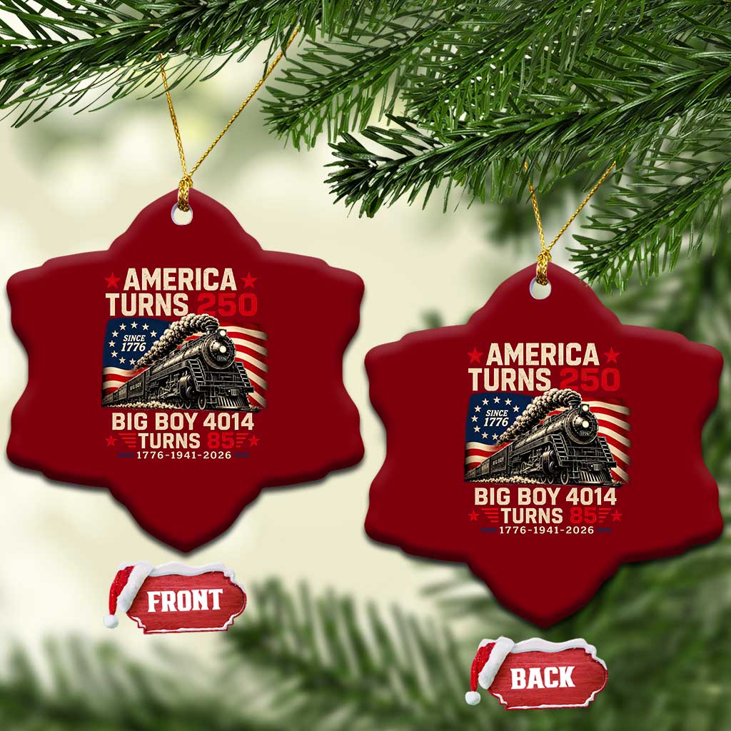 America Turns 250 Steam Locomotive Turns 85 Ceramic Ornament Vintage Railroad Steam Engine 85th USA 250th Anniversary