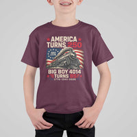 America Turns 250 Steam Locomotive Turns 85 T Shirt For Kid Vintage Railroad Steam Engine 85th USA 250th Anniversary
