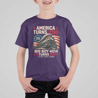 America Turns 250 Steam Locomotive Turns 85 T Shirt For Kid Vintage Railroad Steam Engine 85th USA 250th Anniversary