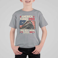 America Turns 250 Steam Locomotive Turns 85 T Shirt For Kid Vintage Railroad Steam Engine 85th USA 250th Anniversary