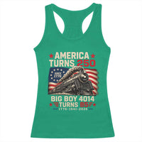 America Turns 250 Steam Locomotive Turns 85 Racerback Tank Top Vintage Railroad Steam Engine 85th USA 250th Anniversary