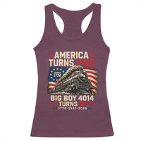 America Turns 250 Steam Locomotive Turns 85 Racerback Tank Top Vintage Railroad Steam Engine 85th USA 250th Anniversary
