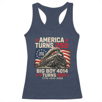 America Turns 250 Steam Locomotive Turns 85 Racerback Tank Top Vintage Railroad Steam Engine 85th USA 250th Anniversary