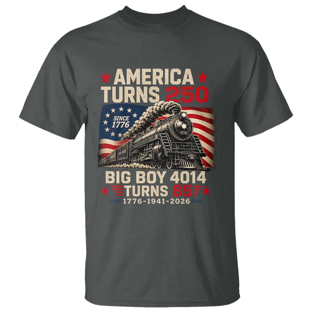 America Turns 250 Steam Locomotive Turns 85 T Shirt Vintage Railroad Steam Engine 85th USA 250th Anniversary