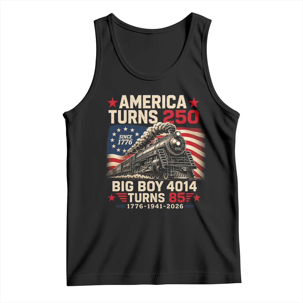 America Turns 250 Steam Locomotive Turns 85 Tank Top Vintage Railroad Steam Engine 85th USA 250th Anniversary