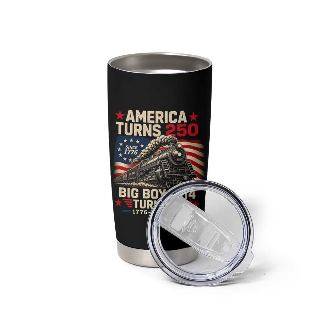 America Turns 250 Steam Locomotive Turns 85 Tumbler Cup Vintage Railroad Steam Engine 85th USA 250th Anniversary