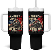 America Turns 250 Steam Locomotive Turns 85 Tumbler With Handle Vintage Railroad Steam Engine 85th USA 250th Anniversary