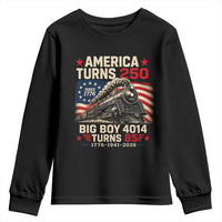 America Turns 250 Steam Locomotive Turns 85 Youth Sweatshirt Vintage Railroad Steam Engine 85th USA 250th Anniversary