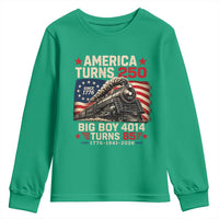 America Turns 250 Steam Locomotive Turns 85 Youth Sweatshirt Vintage Railroad Steam Engine 85th USA 250th Anniversary