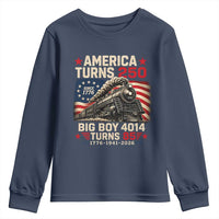 America Turns 250 Steam Locomotive Turns 85 Youth Sweatshirt Vintage Railroad Steam Engine 85th USA 250th Anniversary