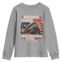 America Turns 250 Steam Locomotive Turns 85 Youth Sweatshirt Vintage Railroad Steam Engine 85th USA 250th Anniversary
