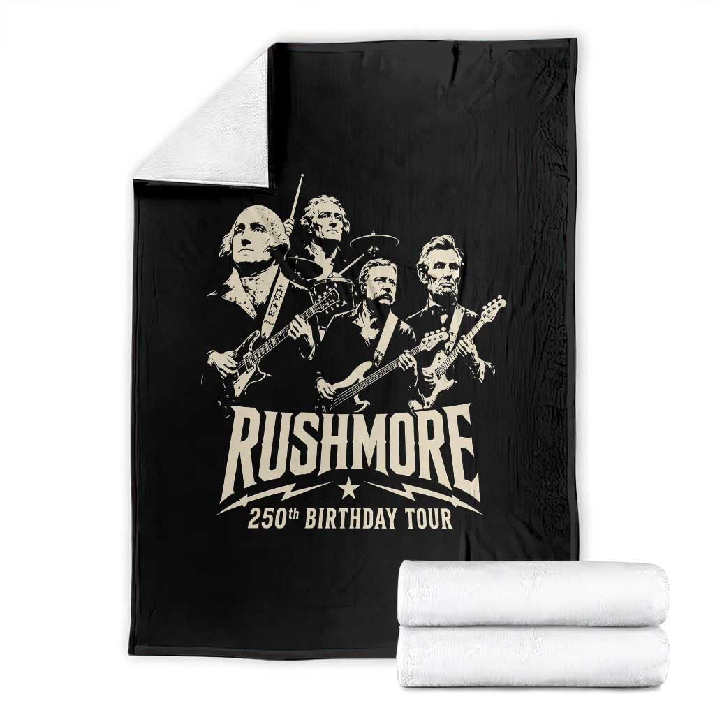 Rushmore 250th Birthday Tour Band Throw Blanket Presidents Rock Concert Historical Collages