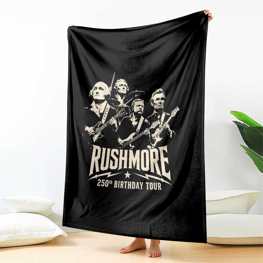 Rushmore 250th Birthday Tour Band Throw Blanket Presidents Rock Concert Historical Collages