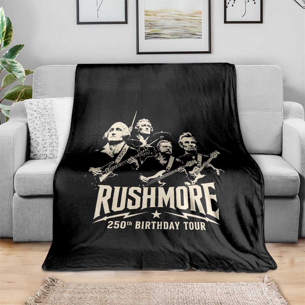 Rushmore 250th Birthday Tour Band Throw Blanket Presidents Rock Concert Historical Collages
