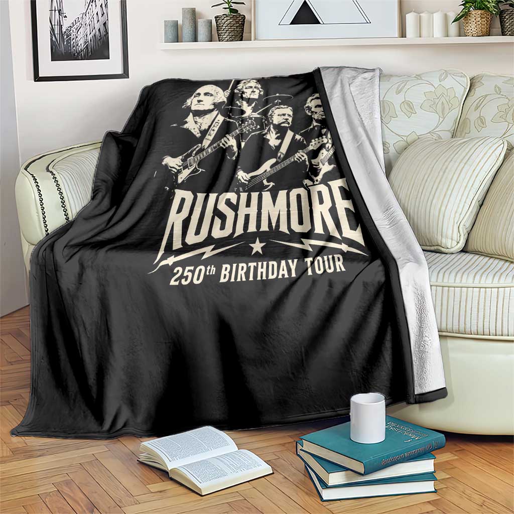 Rushmore 250th Birthday Tour Band Throw Blanket Presidents Rock Concert Historical Collages