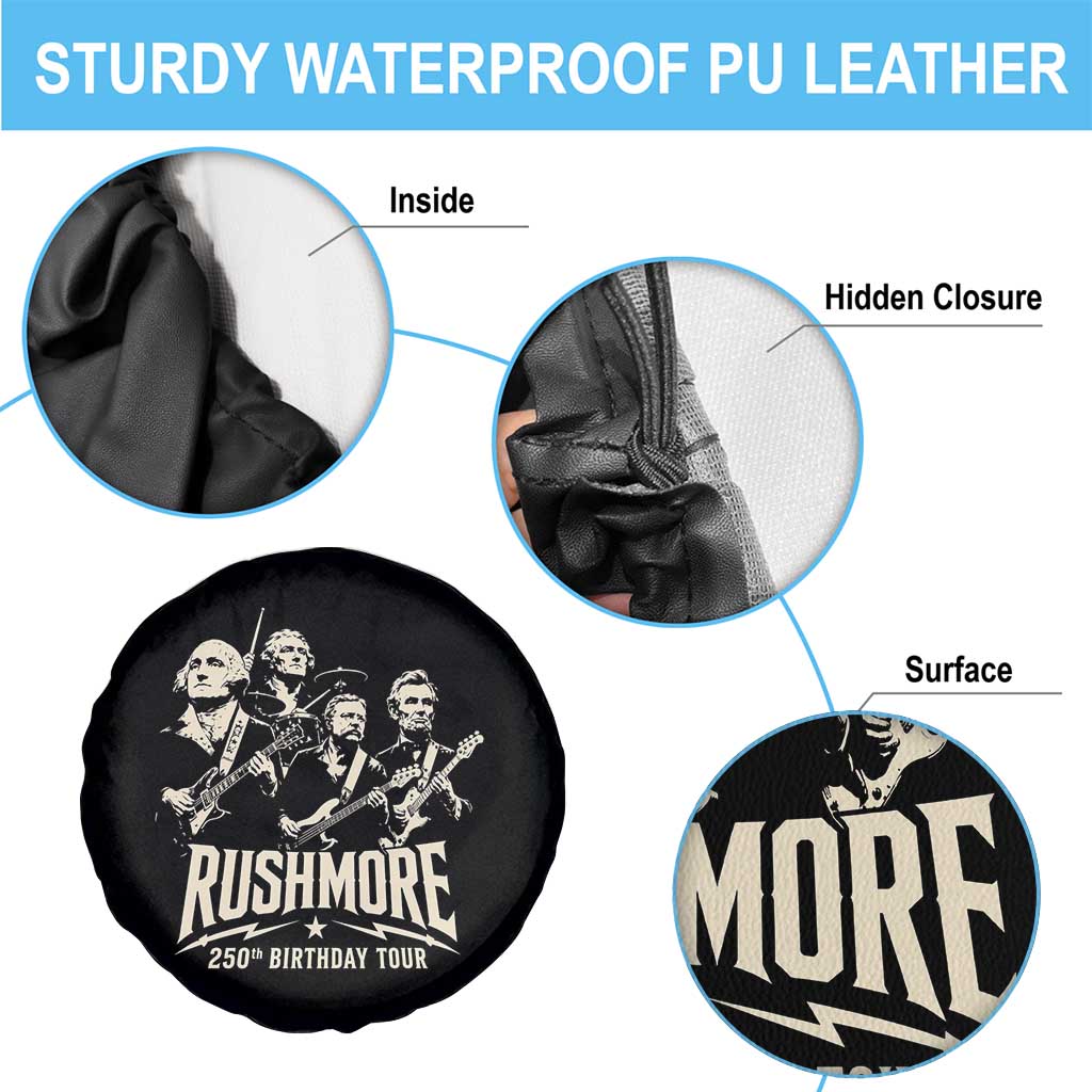 Rushmore 250th Birthday Tour Band Spare Tire Cover Presidents Rock Concert Historical Collages