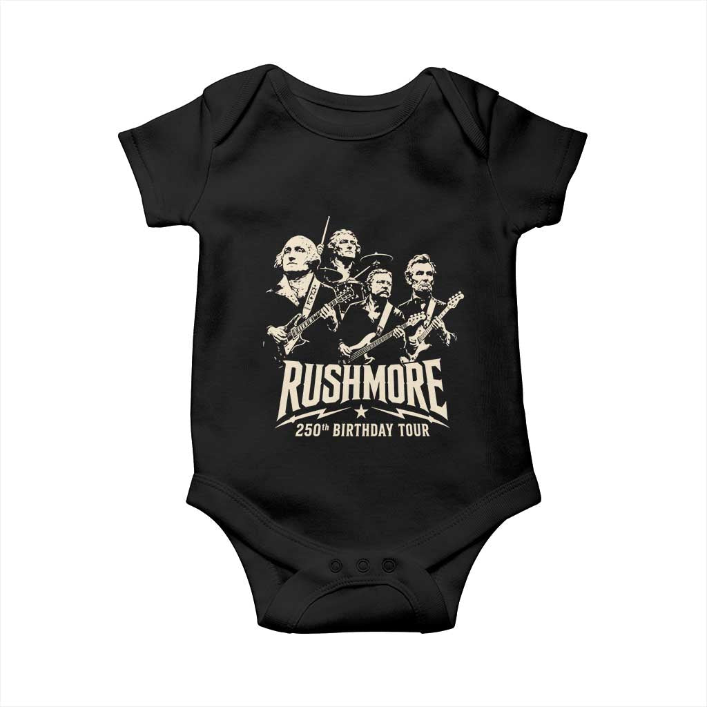 Rushmore 250th Birthday Tour Band Baby Onesie Presidents Rock Concert Historical Collages