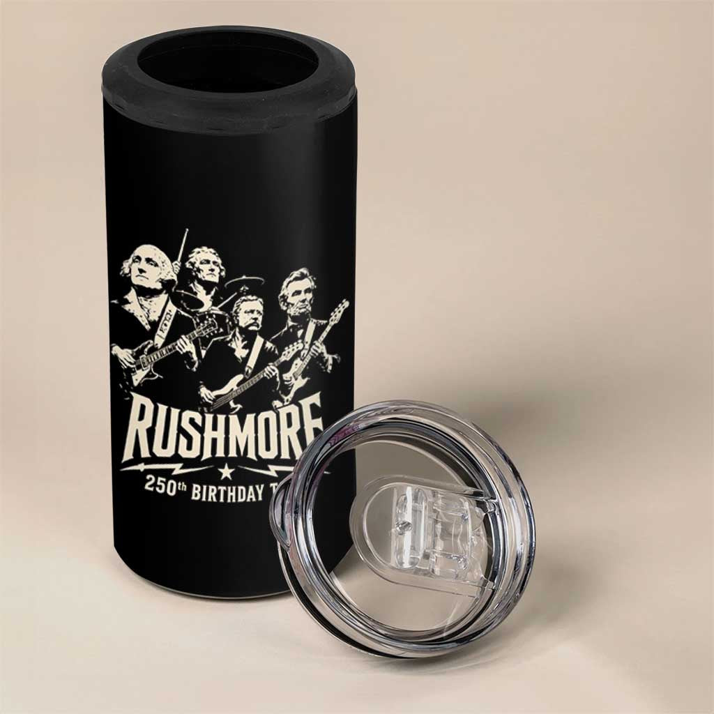 Rushmore 250th Birthday Tour Band 4 in 1 Can Cooler Tumbler Presidents Rock Concert Historical Collages
