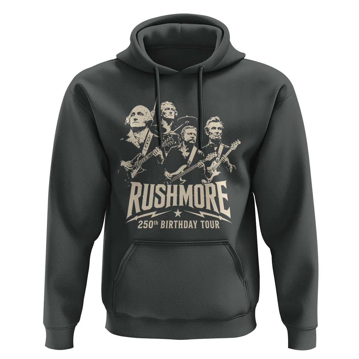 Rushmore 250th Birthday Tour Band Hoodie Presidents Rock Concert Historical Collages
