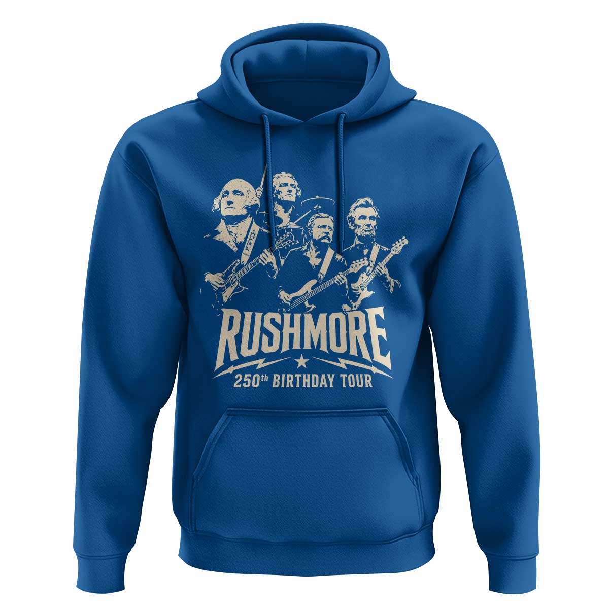 Rushmore 250th Birthday Tour Band Hoodie Presidents Rock Concert Historical Collages