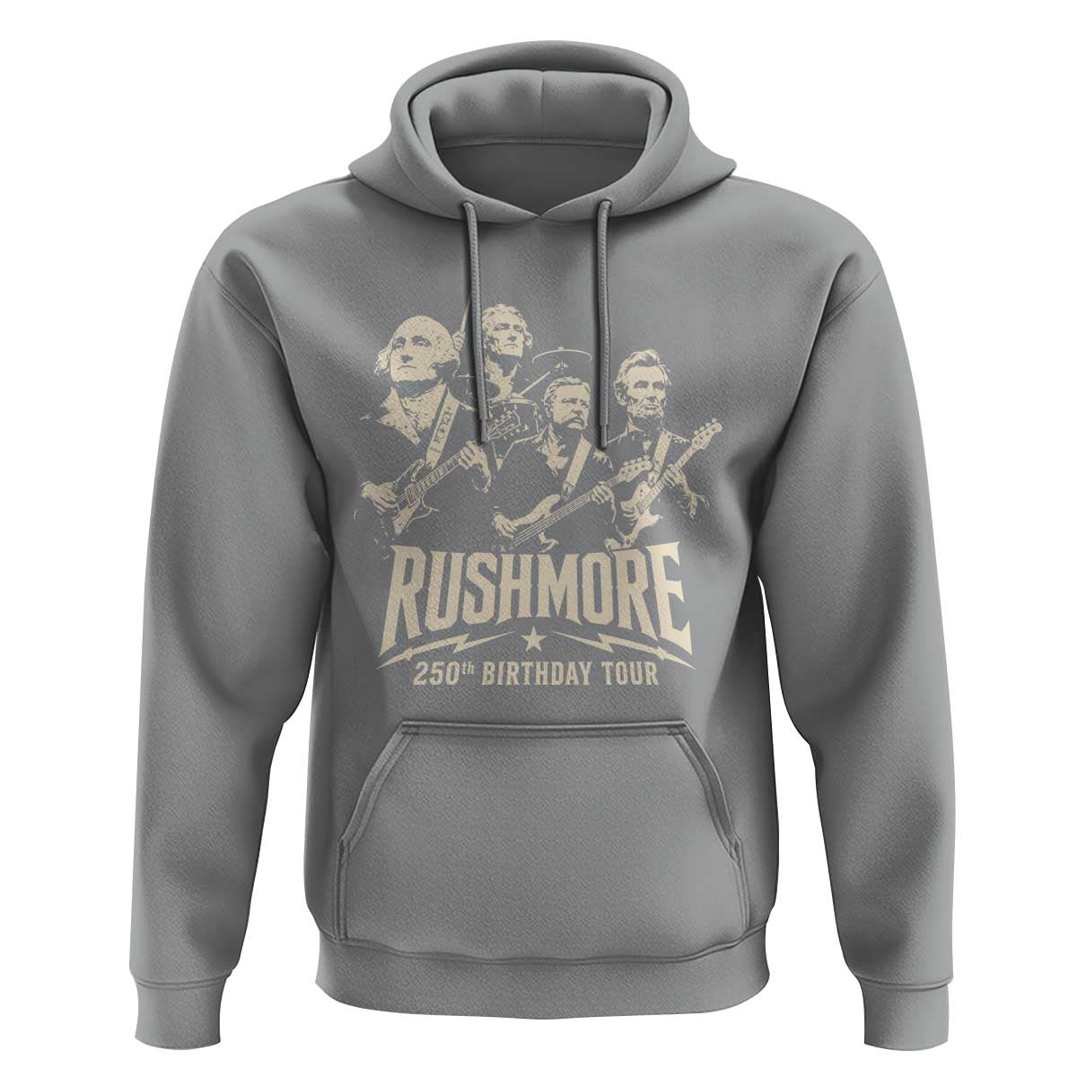 Rushmore 250th Birthday Tour Band Hoodie Presidents Rock Concert Historical Collages