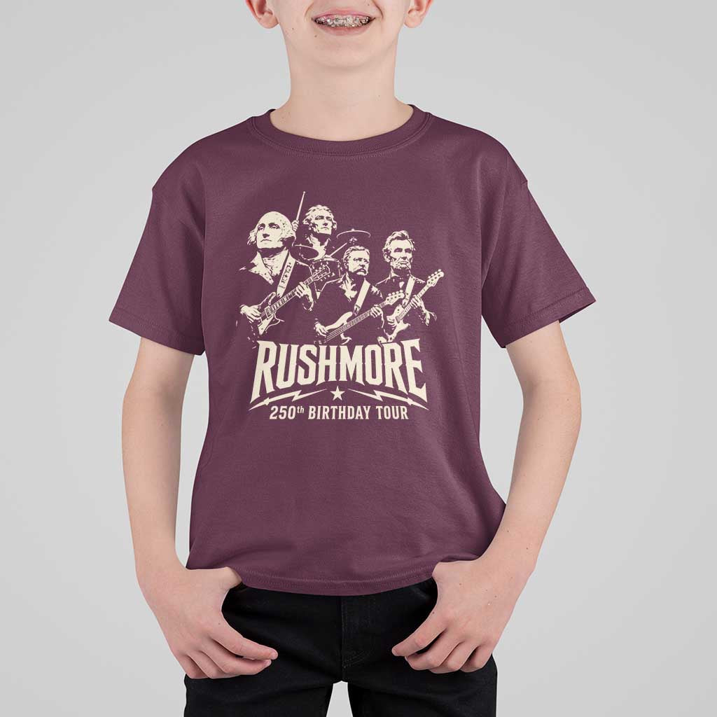Rushmore 250th Birthday Tour Band T Shirt For Kid Presidents Rock Concert Historical Collages