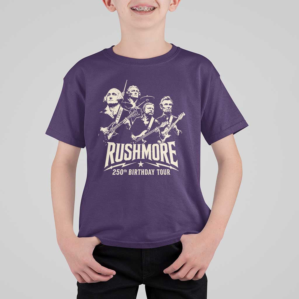 Rushmore 250th Birthday Tour Band T Shirt For Kid Presidents Rock Concert Historical Collages