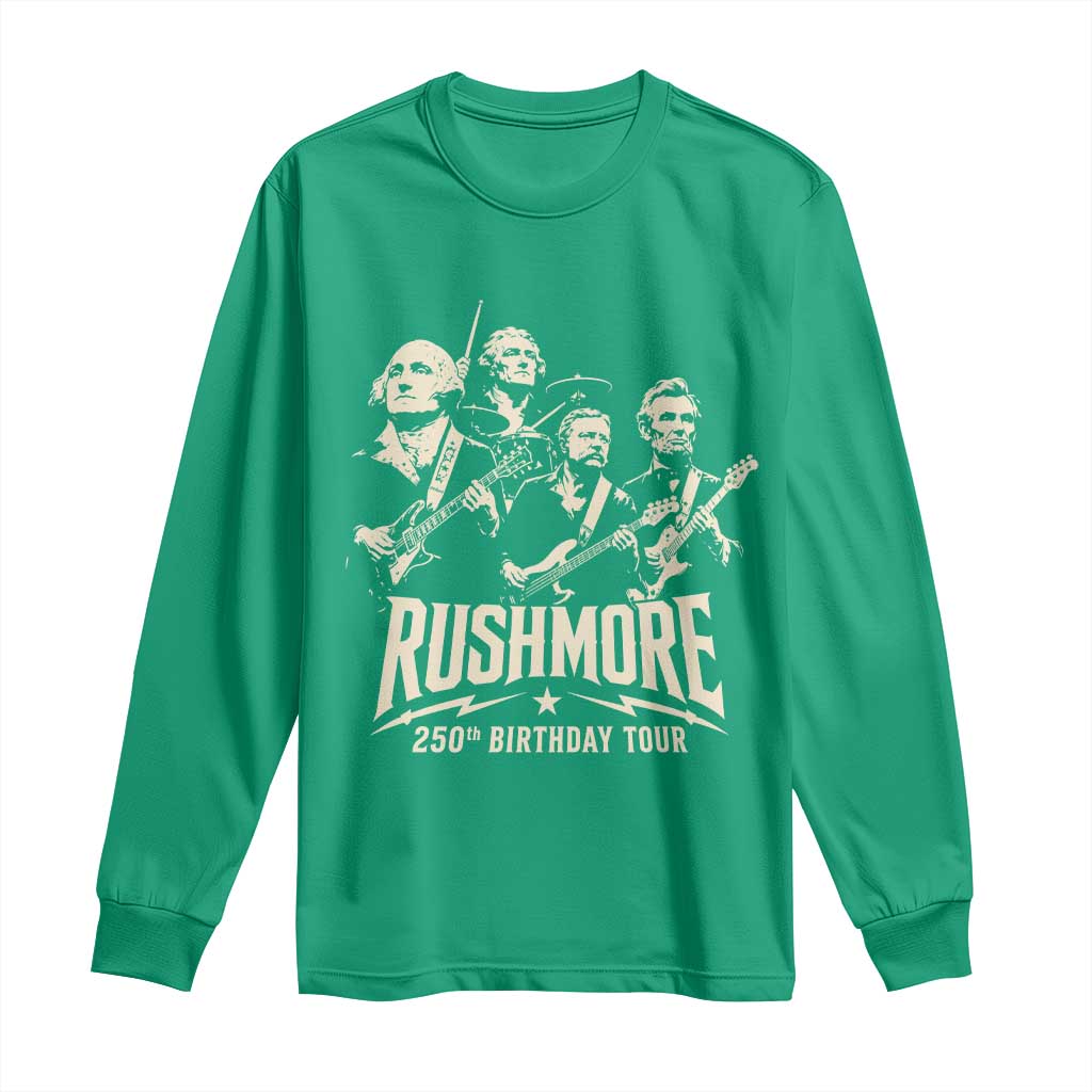 Rushmore 250th Birthday Tour Band Long Sleeve Shirt Presidents Rock Concert Historical Collages