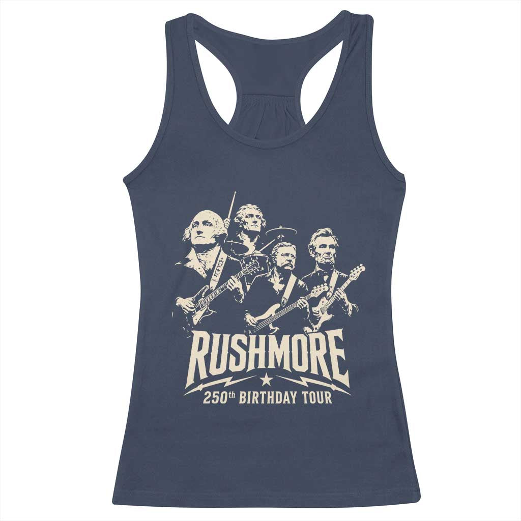 Rushmore 250th Birthday Tour Band Racerback Tank Top Presidents Rock Concert Historical Collages