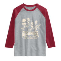 Rushmore 250th Birthday Tour Band Raglan Shirt Presidents Rock Concert Historical Collages