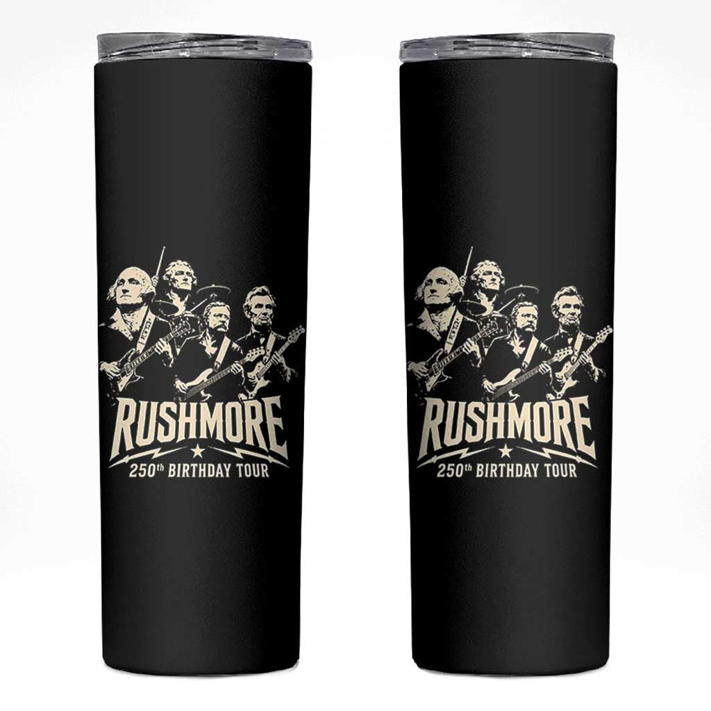 Rushmore 250th Birthday Tour Band Skinny Tumbler Presidents Rock Concert Historical Collages