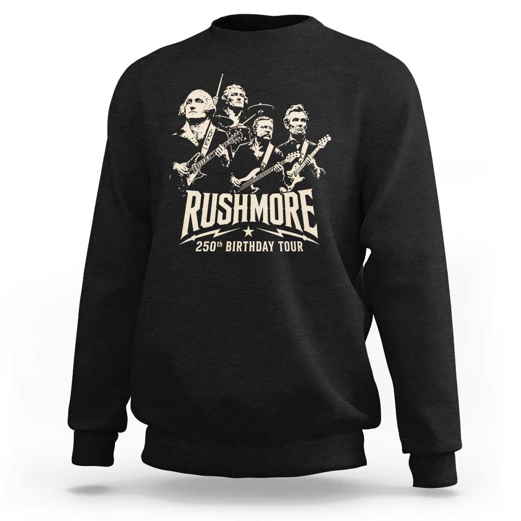 Rushmore 250th Birthday Tour Band Sweatshirt Presidents Rock Concert Historical Collages