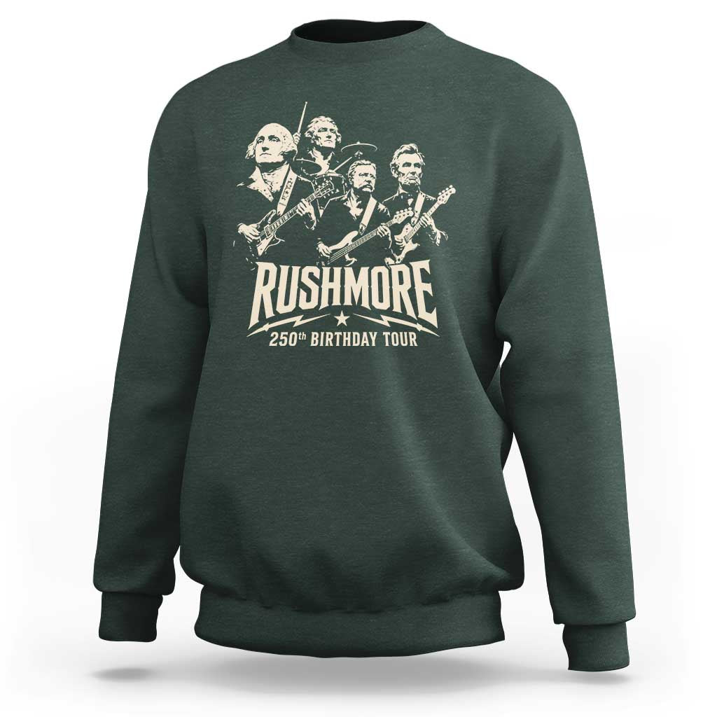 Rushmore 250th Birthday Tour Band Sweatshirt Presidents Rock Concert Historical Collages